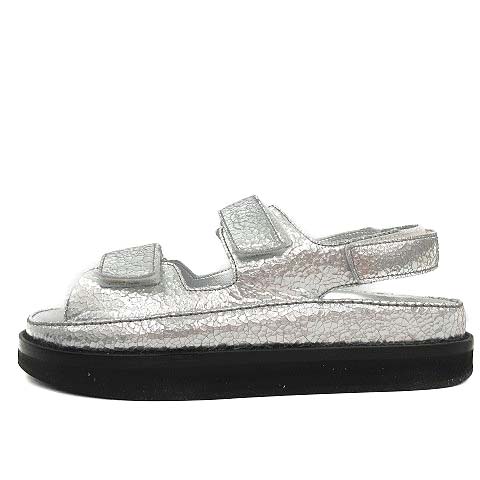 シャネル CHANEL 16SS サンダル ココマーク クラックレザー フットべッ 
