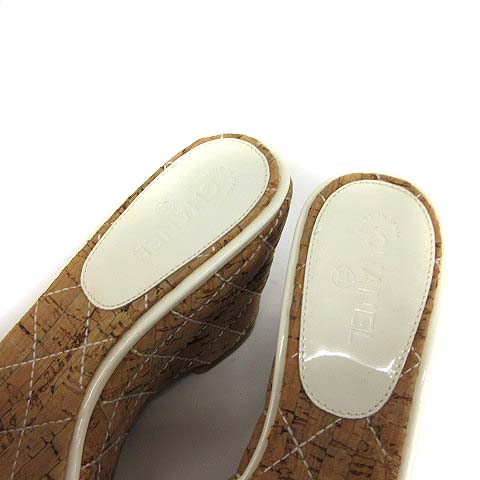 シャネル CHANEL サンダル ミュール キルティング ウェッジソール ココ 