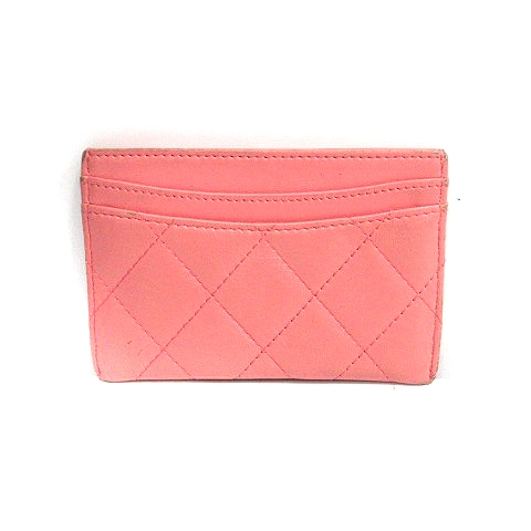 シャネル CHANEL マトラッセ カードケース キルティング レザー ピンク 