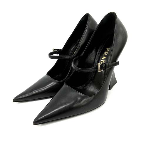 プラダ PRADA パンプス ハイヒール ストラップ ポインテッドトゥ 