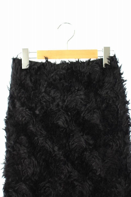 プラダ PRADA スカート 膝丈 タイト エコファー フェイクファー ニット  