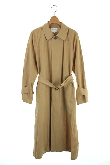 B Y ユナイテッドアローズ Beauty Youth ビューティー ユース ステンカラーコート ロング 比翼ボタン ベルト付き M ベージュ Os レディース 170 ベクトルパーク