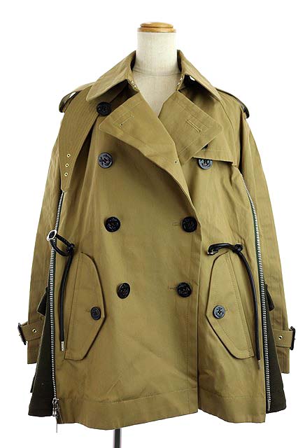 サカイ sacai 19AW Cotton Coating トレンチジャケット ブルゾン 2way 