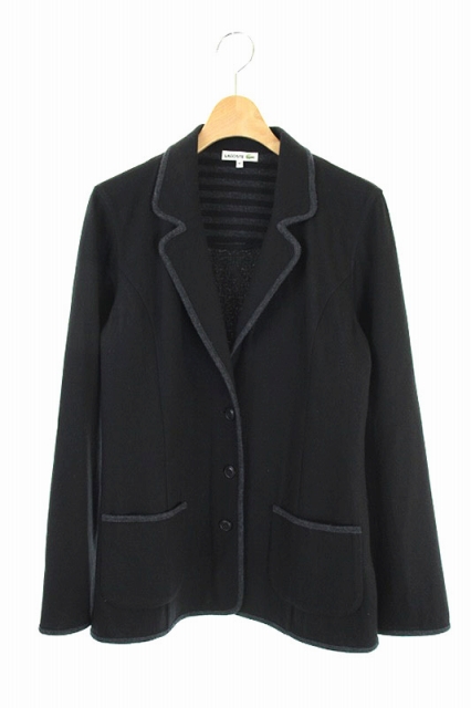 ラコステ LACOSTE テーラードジャケット ウール 3B 42 黒 グレー /AA 