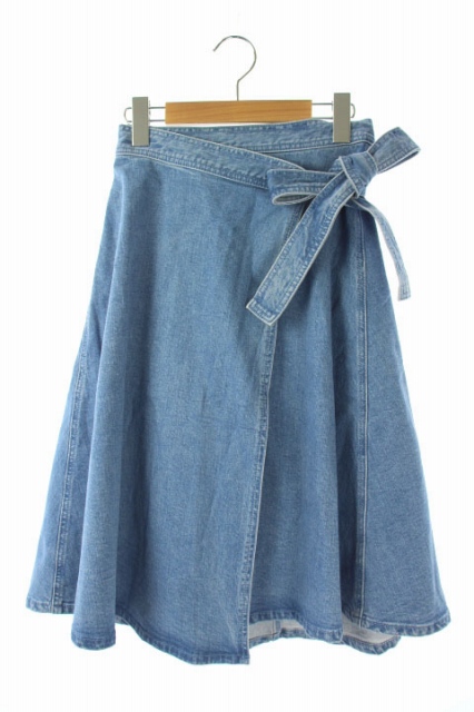 ケイトスペード KATE SPADE スカート ラップ デニム ミモレ丈 ロング  