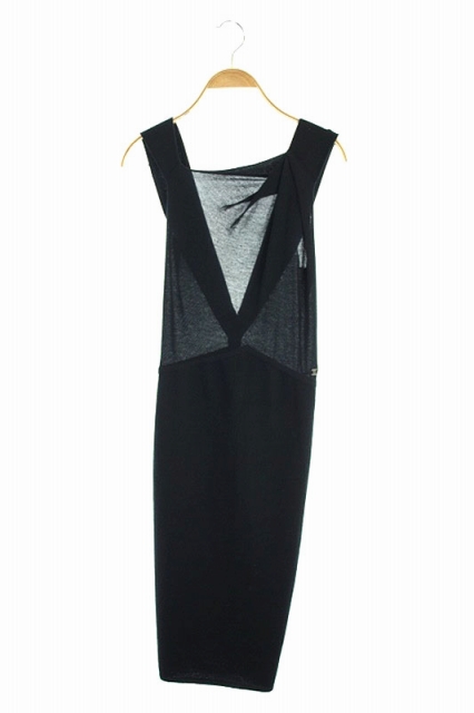 シャネル Chanel ワンピース ニット カシミヤ ひざ丈 ノースリーブ 36 黒 Kn Os レディース 170 ベクトルパーク