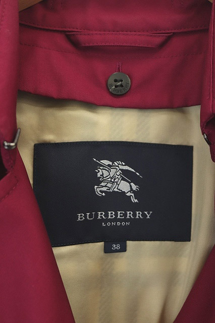 BURBERRY ロンドン トレンチコート 38 ポーチあり赤 バーバリー ロンドン BURBERRY LONDON トレンチコート 赤 38