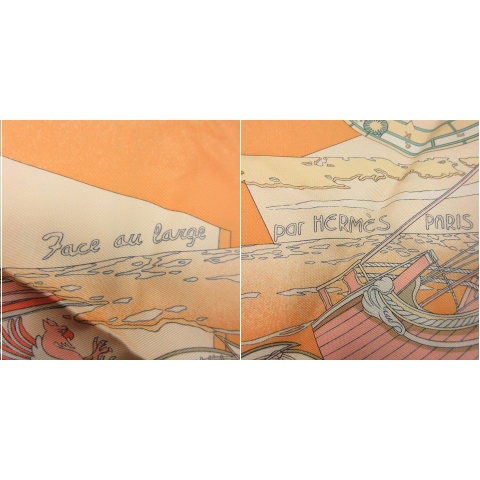 エルメス HERMES スカーフ カレ90 face au large 沖に向かって