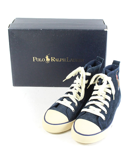 ポロ ラルフローレン Polo Ralph Lauren スニーカー ハイカット スエード ビッグポニー 23 5 紺 ネイビー De23 レディース 170 ベクトルパーク