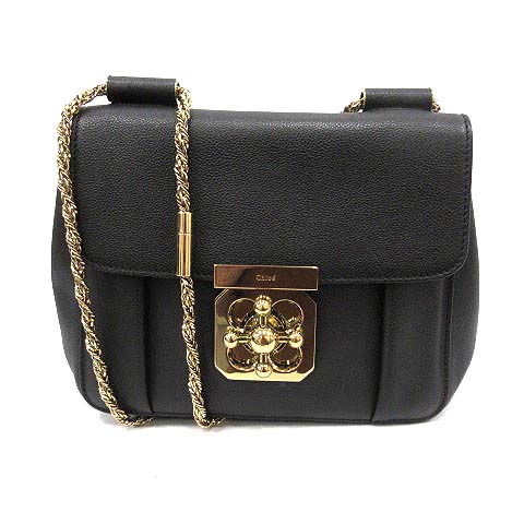 クロエ CHLOE バッグ ショルダー エルシー レザー チェーン 黒 