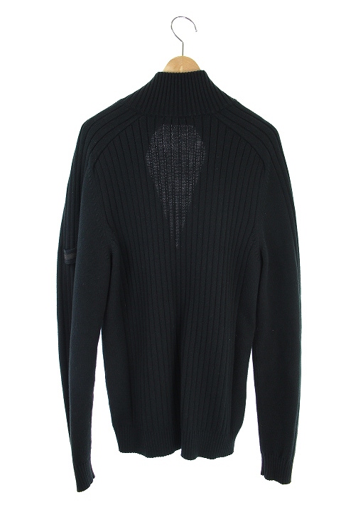 プラダ PRADA カーディガン ニット ジップアップ リブ 長袖 48 黒 /KN 