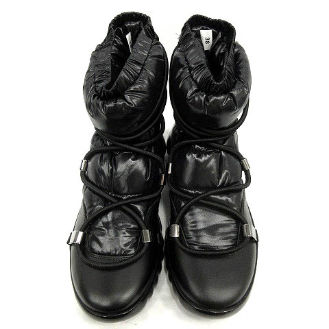 モンクレール MONCLER ブーツ ショート ダウン 38 黒 ブラック /SR13