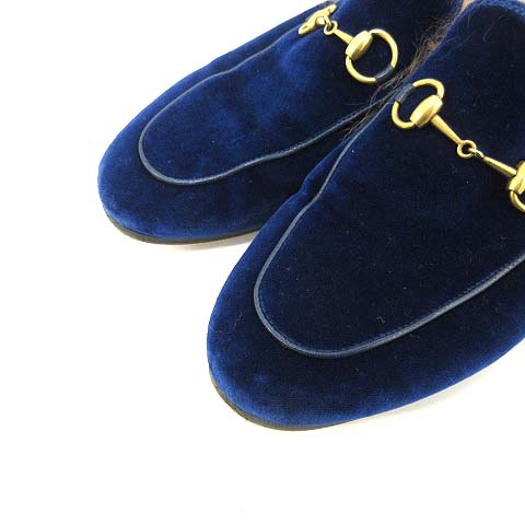 グッチ GUCCI サンダル サボ スリッパ ホースビット ベロア ファー 38  