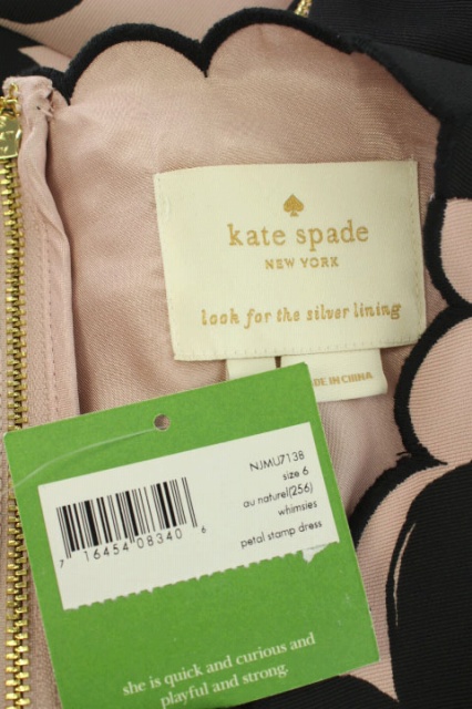 未使用品 ケイトスペード Kate Spade ワンピース ノースリーブ ボックスプリーツ ロング スカラップ 刺繍 柄 6 ピンク 黒 Njmu7138 Os レディース 170 ベクトルパーク