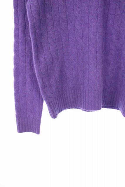 Polo Ralph Lauren 紫色 長袖セーター　S カシミヤ混　タグ付き ポロラルフローレン パープル カシミヤ混 ケーブルニット セーター S