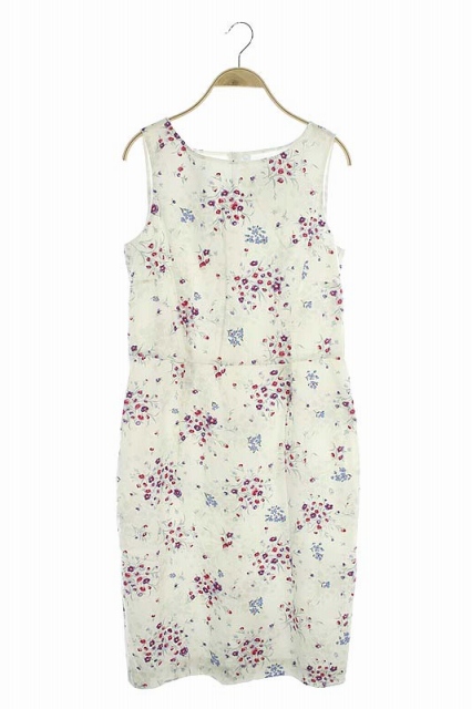 マックスマーラ Max Mara ワンピース 花柄 ミモレ丈 ロング ノースリーブ 44 白 マルチカラー Kn Os レディース 170 ベクトルパーク