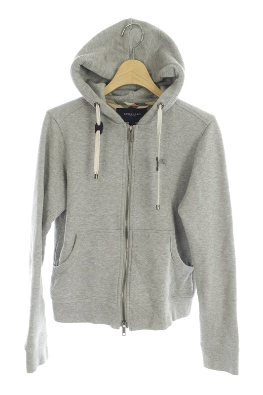 バーバリー ロンドン Burberry London パーカー ジップアップ スウェット 1 グレー My Os レディース 170 ベクトルパーク