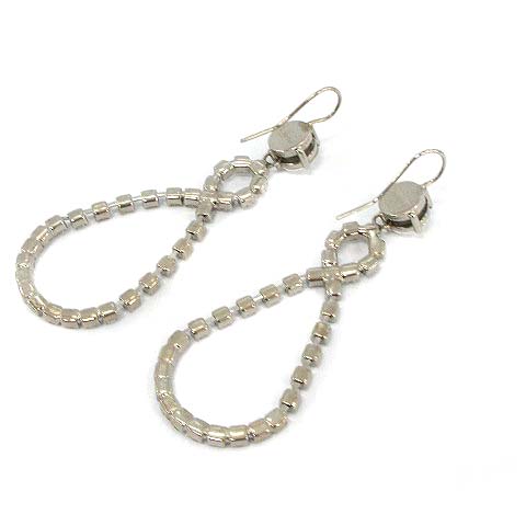 ミュウミュウ miumiu ピアス フック クリスタル シルバー色 /KH