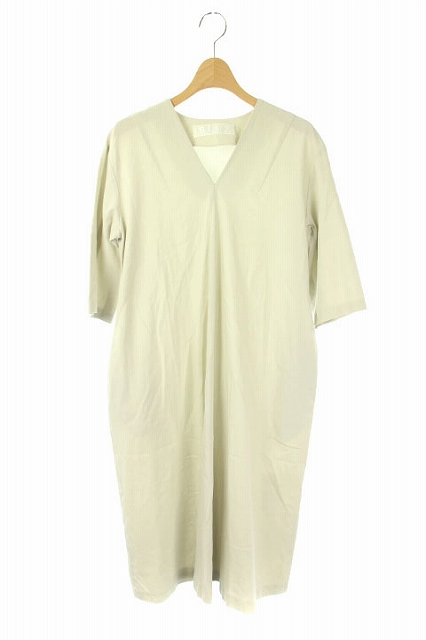 ヌーイ Nooy ワンピース 五分袖 台形 タック 膝丈 Vネック ライトベージュ Os レディース 170 ベクトルパーク