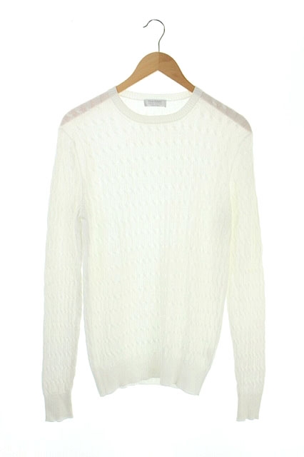 グランサッソ Gran Sasso ニット セーター コットン ケーブル 長袖 白 Ao Os Ad メンズ 170 ベクトルパーク