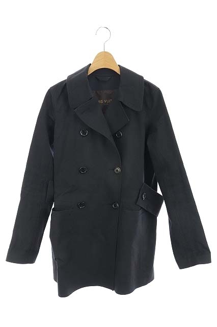 ルイヴィトン LOUIS VUITTON トレンチコート 裏地モノグラム 34 黒 /AO 