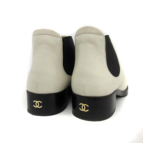 シャネル CHANEL 19SS ブーティ ショートブーツ サイドゴア レース 