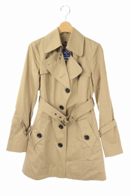 バーバリーブルーレーベル　トレンチコート　ノバチェック　シングル　ベルトベージュ バーバリー ブルーレーベル ノバチェック トレンチコート ベージュ