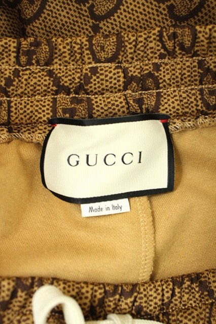 グッチ GUCCI GG柄テクニカルジャージーパンツ 総柄 XS 茶 526525 