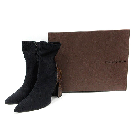 ルイヴィトン LOUIS VUITTON 19AW ブーティ ショート ハイヒール 切替 