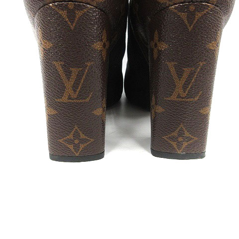 Louis Vuitton ハイヒールブーティ 黒/茶色