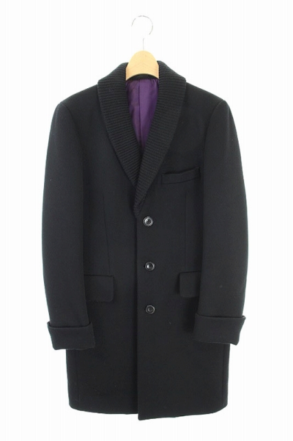 ポールスミス PAUL SMITH 486K ショールカラーコート M 黒 /AO □OS 