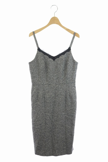 レッセパッセ Laisse Passe キャミワンピース ロング ツイード 38 グレー Ao Os レディース 170 ベクトルパーク