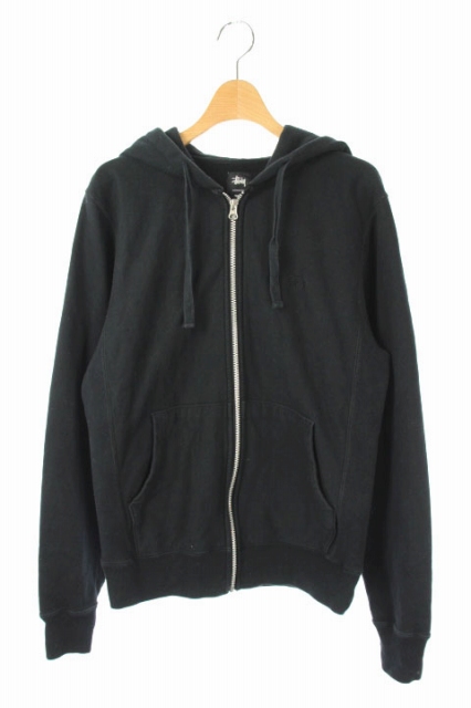 ステューシー STUSSY フード刺繍ジップパーカー スウェット 長袖 ロゴ 