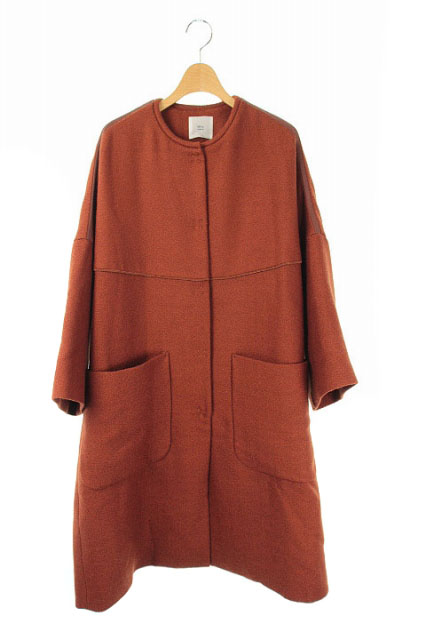 イエナ Iena La Boucle 17aw アムンゼンwクロスコクーンコート ノーカラー 38 茶 テラコッタ Kn Os Sh レディース 170 ベクトルパーク