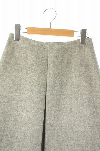 ミュウミュウ miumiu ウールスカート ひざ丈 フレア 38 グレー /YS  