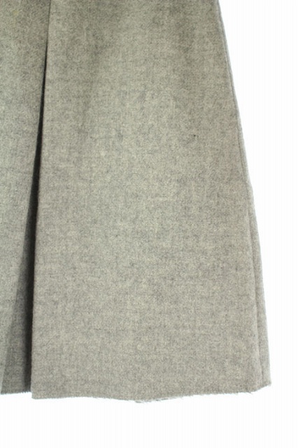 ミュウミュウ miumiu ウールスカート ひざ丈 フレア 38 グレー /YS  