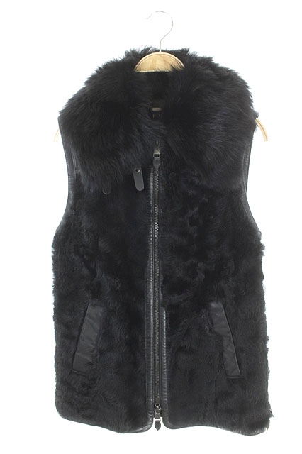 ラルフローレン ファーベスト 皮 黒 XS ラルフローレン ファーベスト 皮 黒 XS