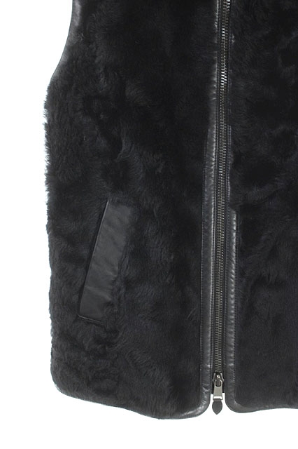 ラルフローレン ファーベスト 皮 黒 XS