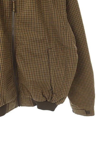 コロンビア Columbia フリースチェックジャケット ジップアップ L 茶