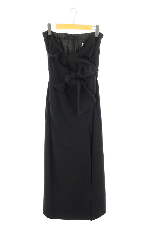 未使用品 アメリヴィンテージ Ameri Vintage 18ss ワンピース ベアトップ ダブルリボンベアドレス ロング M 黒 Ao Os レディース 170 ベクトルパーク