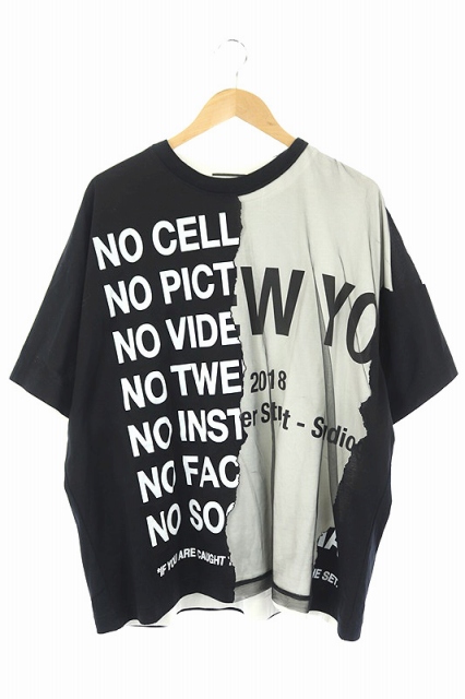 ターク Taakk 19ss 切替カットソー Tシャツ レイヤード 半袖 英字 2 黒 白 Es Os Sh メンズ 170 ベクトルパーク