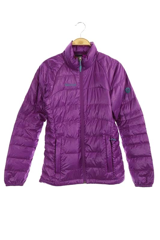 マーモット MARMOT ロゴダウンジャケット ジップアップ ポーチ付き M 