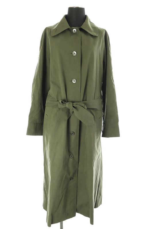 マーガレットハウエル Margaret Howell 19aw Matt Cotton Twillドレスコート ロング バックインバーテッド ベルト付き 1 カーキ Os レディース 170 ベクトルパーク