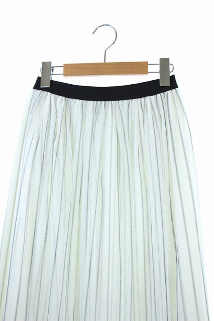 ジャスグリッティー Jusglitty ストライプチュールスカート フレア ギャザー 膝丈 2 白 ホワイト Rm Os レディース 170 ベクトルパーク