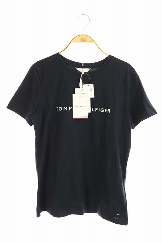 未使用品 トミーヒルフィガー Tommy Hilfiger ロゴtシャツ 刺繍 半袖 Xs 紺 Ys Os レディース 170 ベクトルパーク