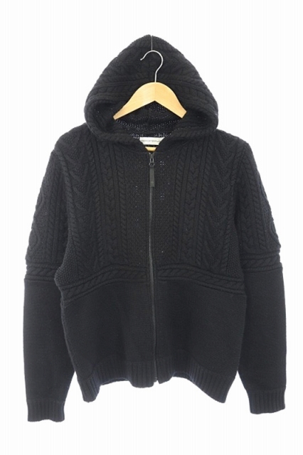 ヘッドポータープラス Head Porter Plus ケーブルニットパーカー 長袖 ジップアップ L 黒 Os Ad メンズ 170 ベクトルパーク