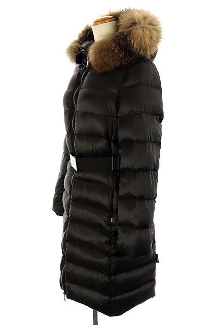 モンクレール MONCLER TINUVIEL ファーベルト付きロングダウンコート 