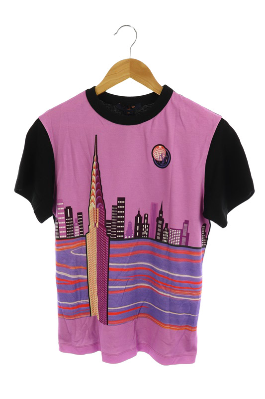 未使用品 ルイヴィトン Louis Vuitton Tシャツ カットソー プリント 半袖 Xs 紫 黒 Rw1a Ao Os メンズ 170 ベクトルパーク