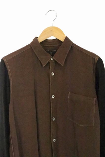 コムデギャルソンオム Comme Des Garcons Homme 袖切替シャツ 長袖 胸ポケット M 茶 ダークブラウン Os Sh メンズ 170 ベクトルパーク コムデギャルソンオム Comme Des Garcons Homme 袖切替シャツ 長袖 胸ポケット M 茶 ダークブラウン Os Sh メンズ 170 ベクトルパーク