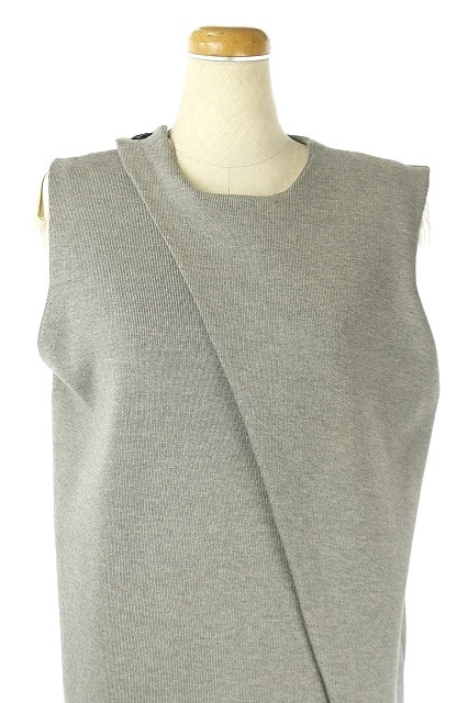 ハイク Hyke 16ss 配色ニットドレス ワンピース シルク混 ひざ丈 ノースリーブ 1 グレー Kn Os レディース 170 ベクトルパーク